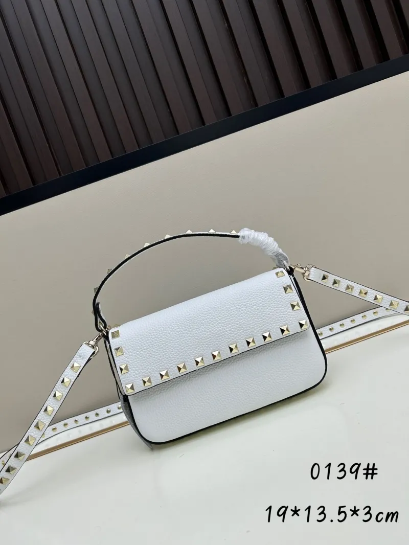 Valentino White Studded Small Crossbody Handbag 0139