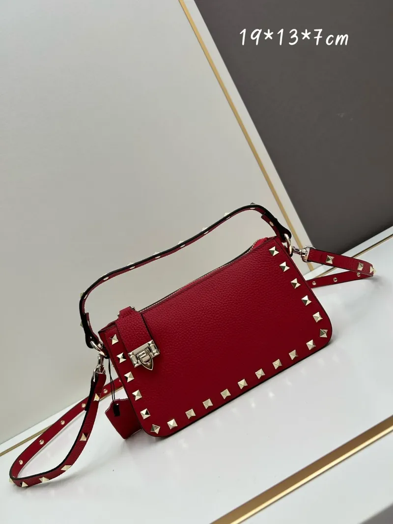 Valentino Red Rockstud Crossbody Shoulder Bag
