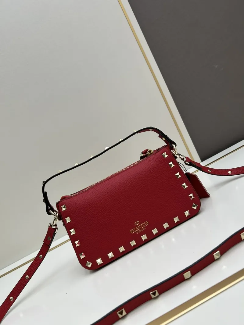 Valentino Red Rockstud Crossbody Shoulder Bag - Image 3