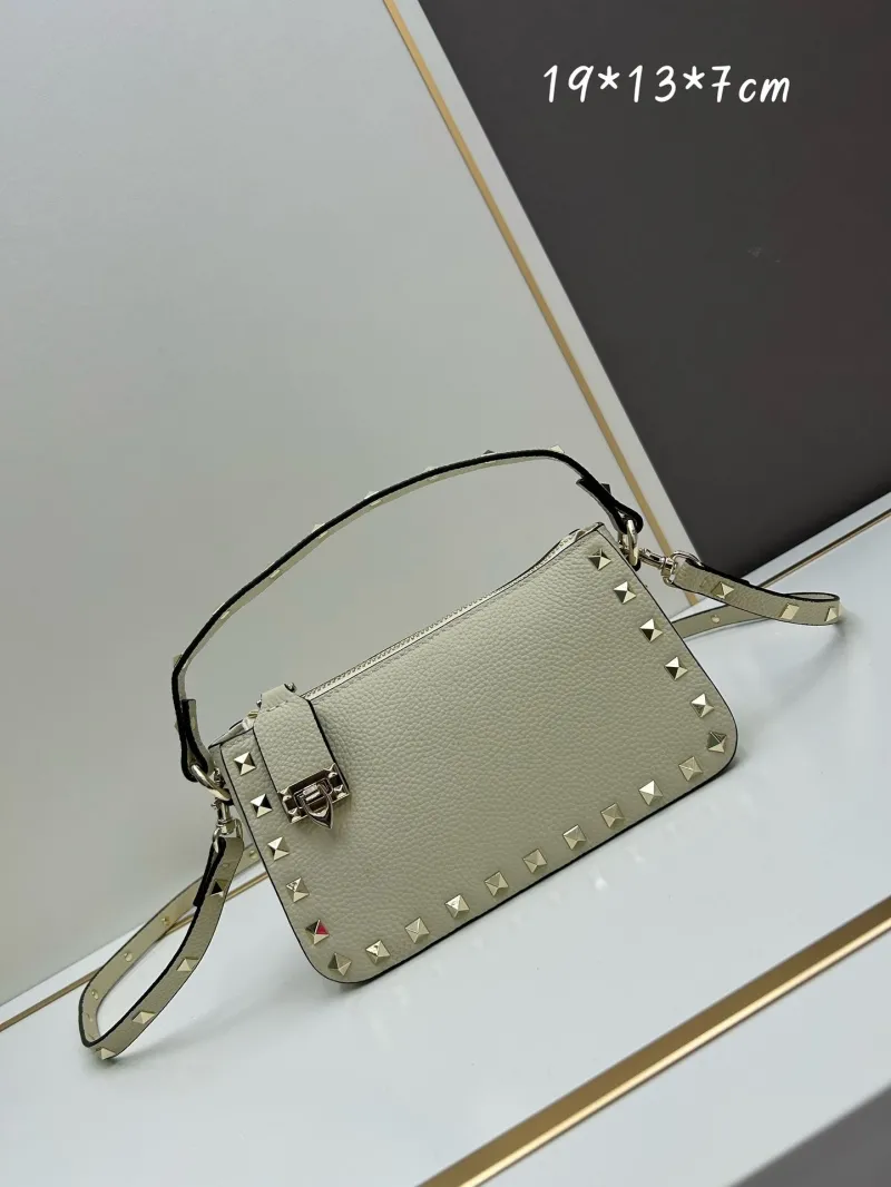 Valentino Light Beige Studded Crossbody Handbag