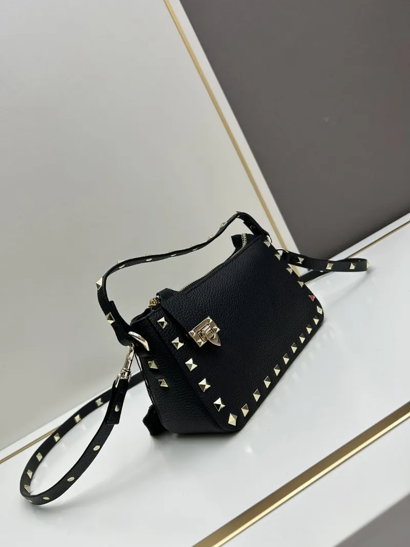 Alternative view of Valentino Black Small Leather Crossbody Bag with Gold Studs