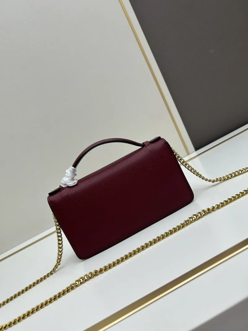 Valentino Burgundy Chain Handle Crossbody Bag 0132 - Image 3