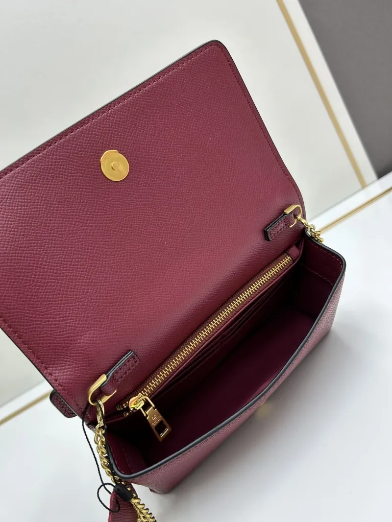 Valentino Burgundy Chain Handle Crossbody Bag 0132 - Image 6