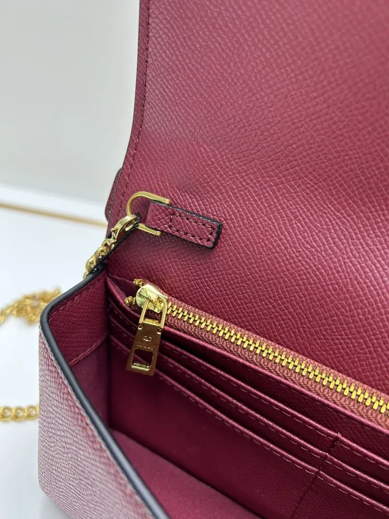 Valentino Burgundy Chain Handle Crossbody Bag 0132 - Image 7