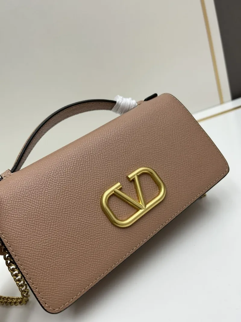 Valentino 0132 Brown Top Handle Crossbody Bag - Image 4