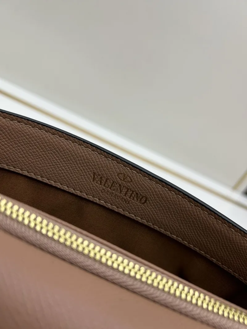 Valentino 0132 Brown Top Handle Crossbody Bag - Image 8