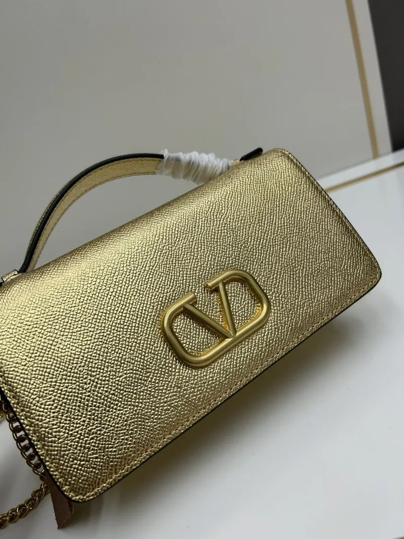Valentino Metallic Gold Crossbody Bag 0132 - Image 4