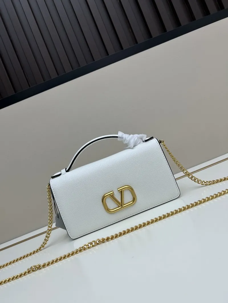 Valentino White Chain Handle Crossbody Bag