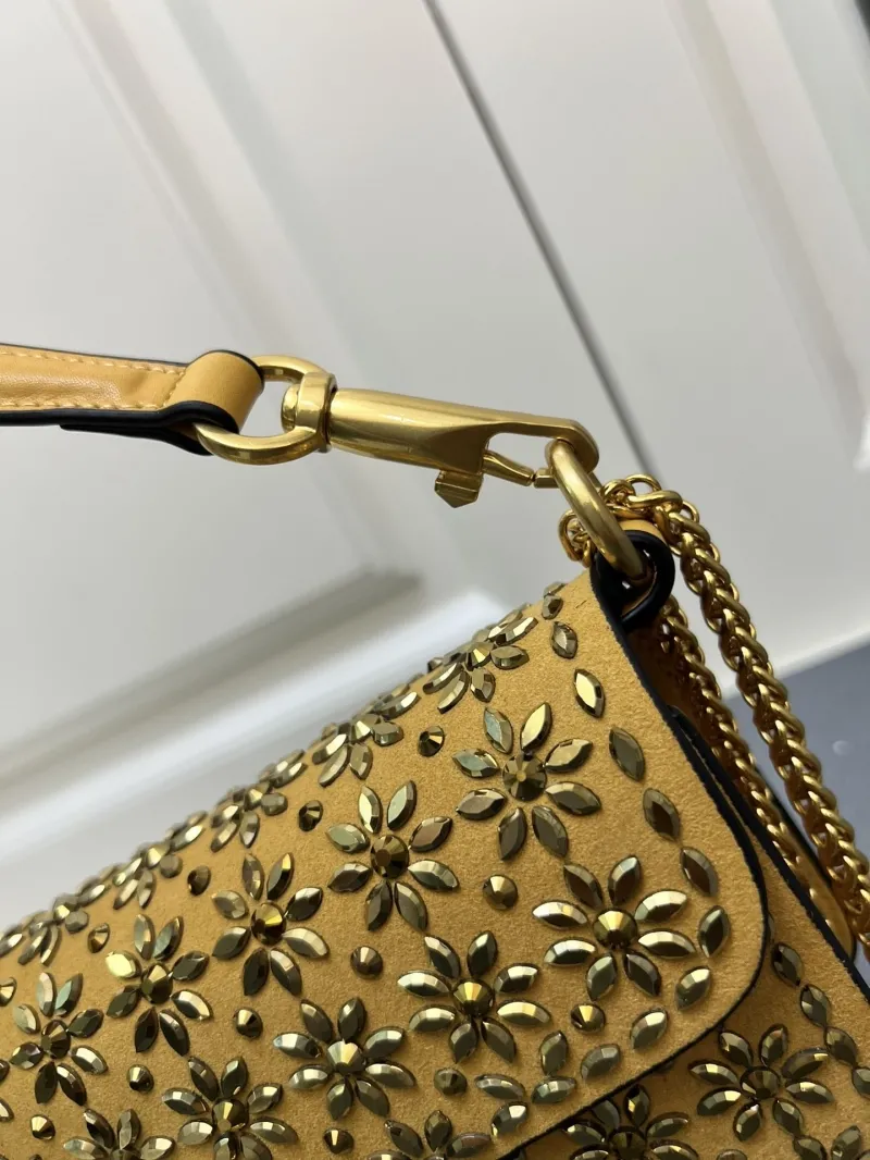 Valentino Yellow Studded Shoulder Bag 1V9919 Size 27cm - Image 5
