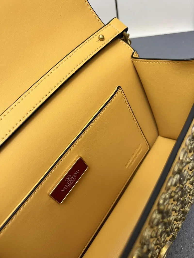 Valentino Yellow Studded Shoulder Bag 1V9919 Size 27cm - Image 9