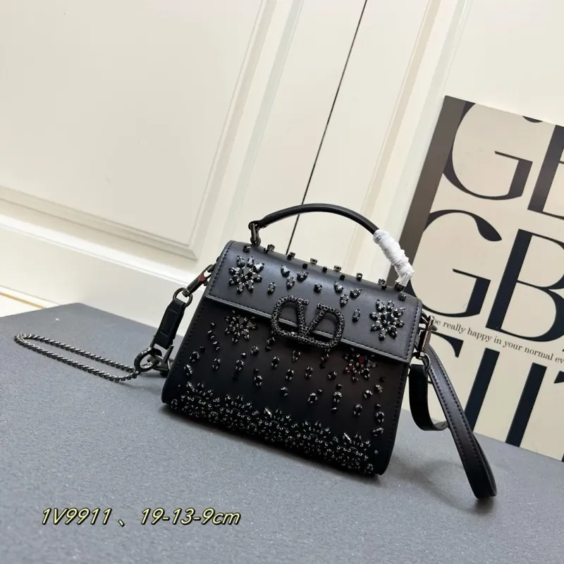 Valentino Black Studded Crossbody Handbag 1V9911