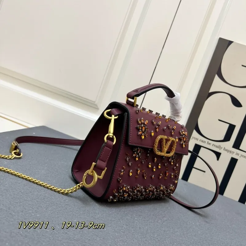 Alternative view of Valentino Burgundy Embellished Handbag 1V9911