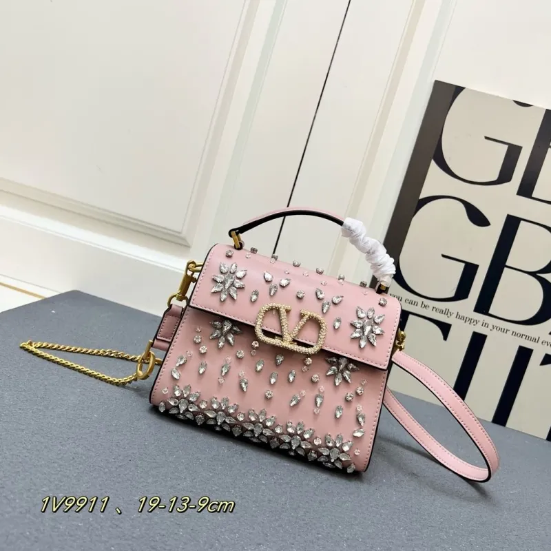 Valentino Pink Crystal Embellished Handbag 1V9911