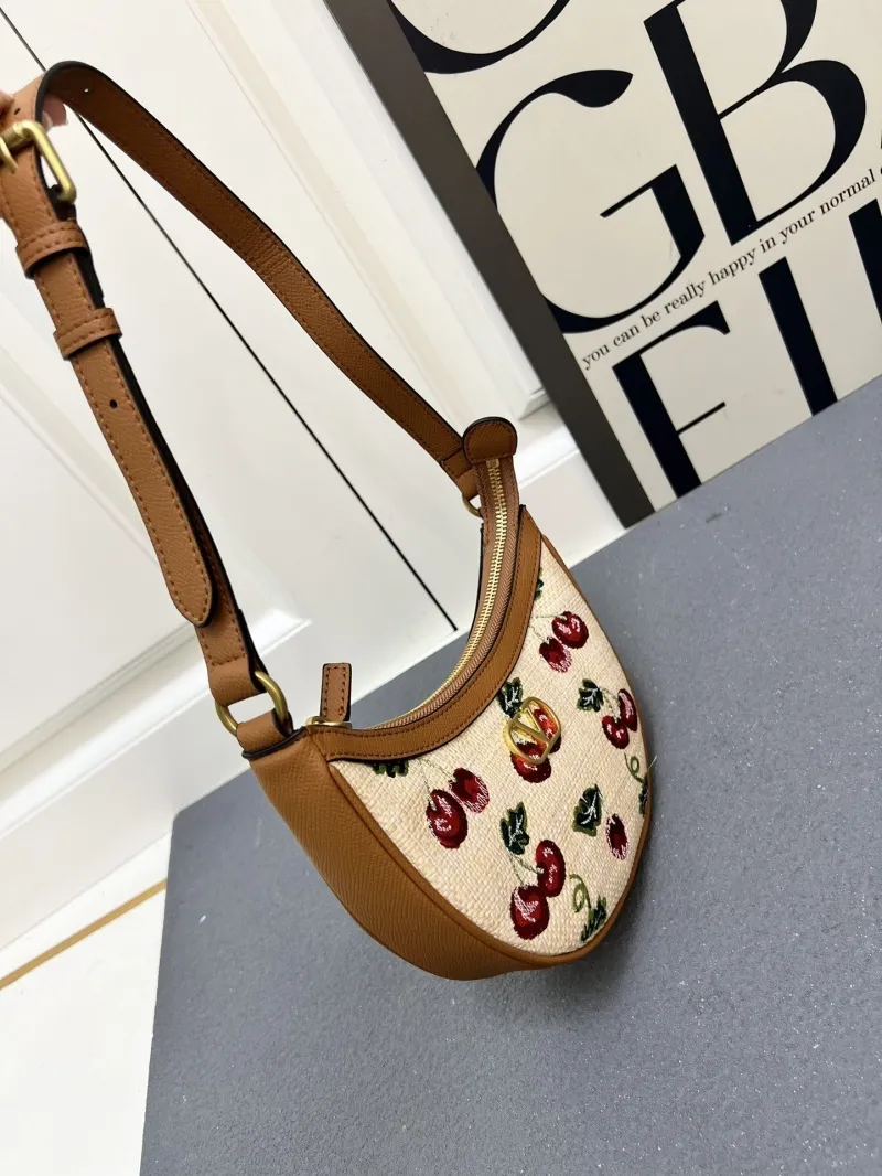 Valentino Cherry Embroidered Crescent Shoulder Bag 1V5059 - Image 3
