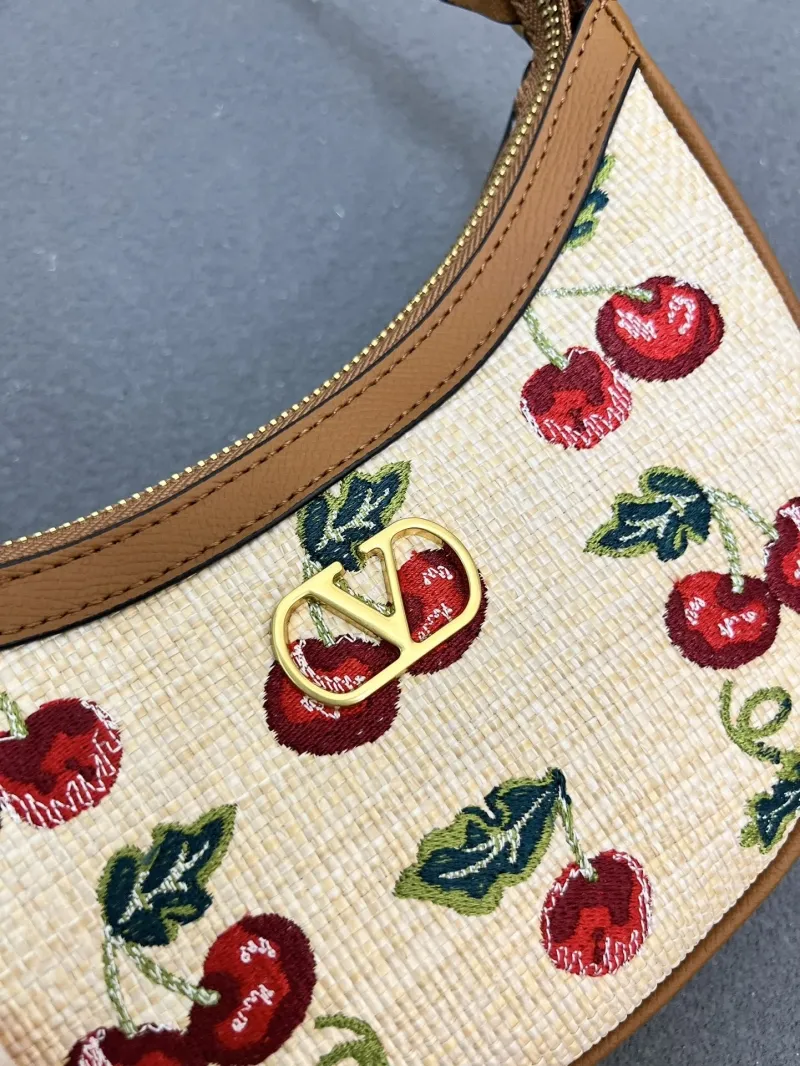 Valentino Cherry Embroidered Crescent Shoulder Bag 1V5059 - Image 5