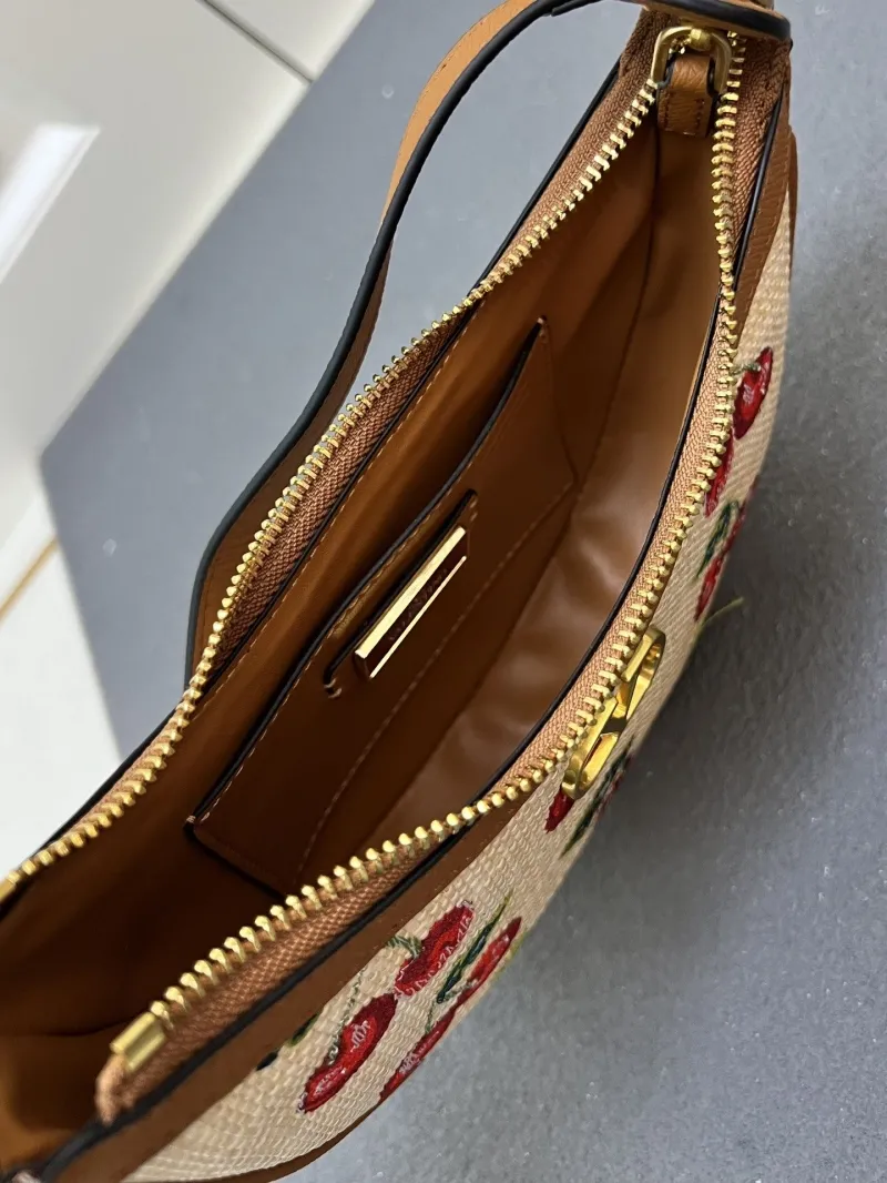 Valentino Cherry Embroidered Crescent Shoulder Bag 1V5059 - Image 8