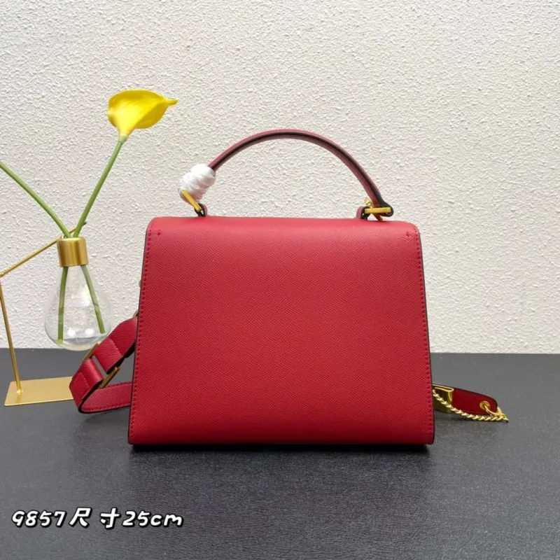 Valentino Red 9857 Top Handle Crossbody Bag 25cm - Image 3