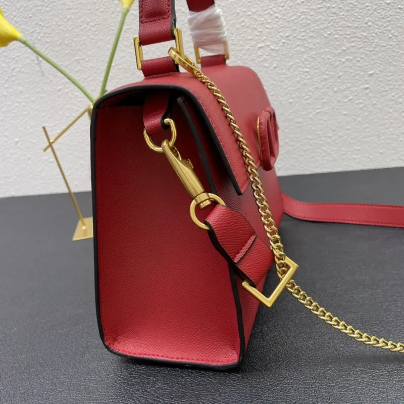 Valentino Red 9857 Top Handle Crossbody Bag 25cm - Image 4