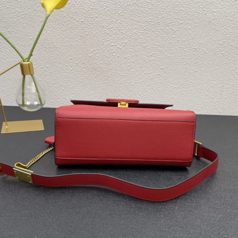 Valentino Red 9857 Top Handle Crossbody Bag 25cm - Image 6