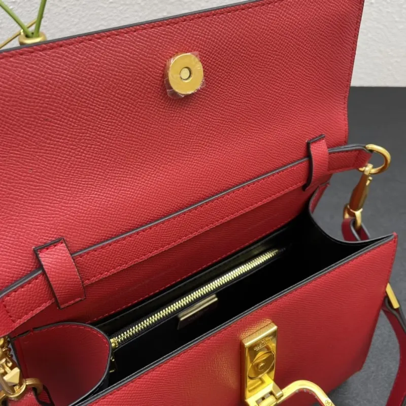 Valentino Red 9857 Top Handle Crossbody Bag 25cm - Image 8