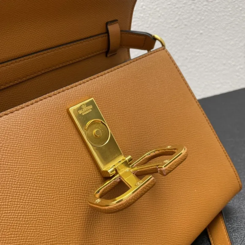 Valentino Brown Leather Handbag 25cm Model 9857 - Image 7