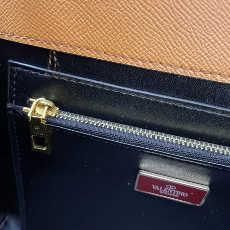 Valentino Brown Leather Handbag 25cm Model 9857 - Image 9