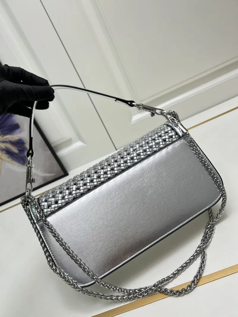 Valentino Silver Woven Shoulder Bag 9889 - Image 3