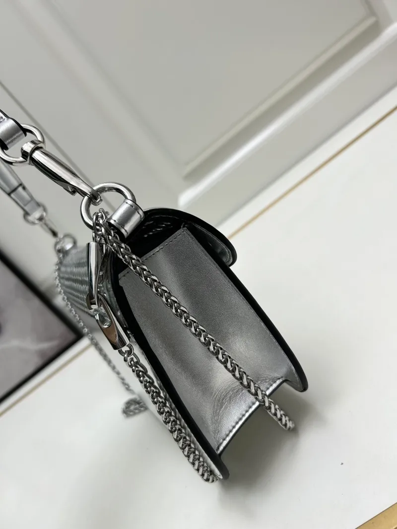 Valentino Silver Woven Shoulder Bag 9889 - Image 4