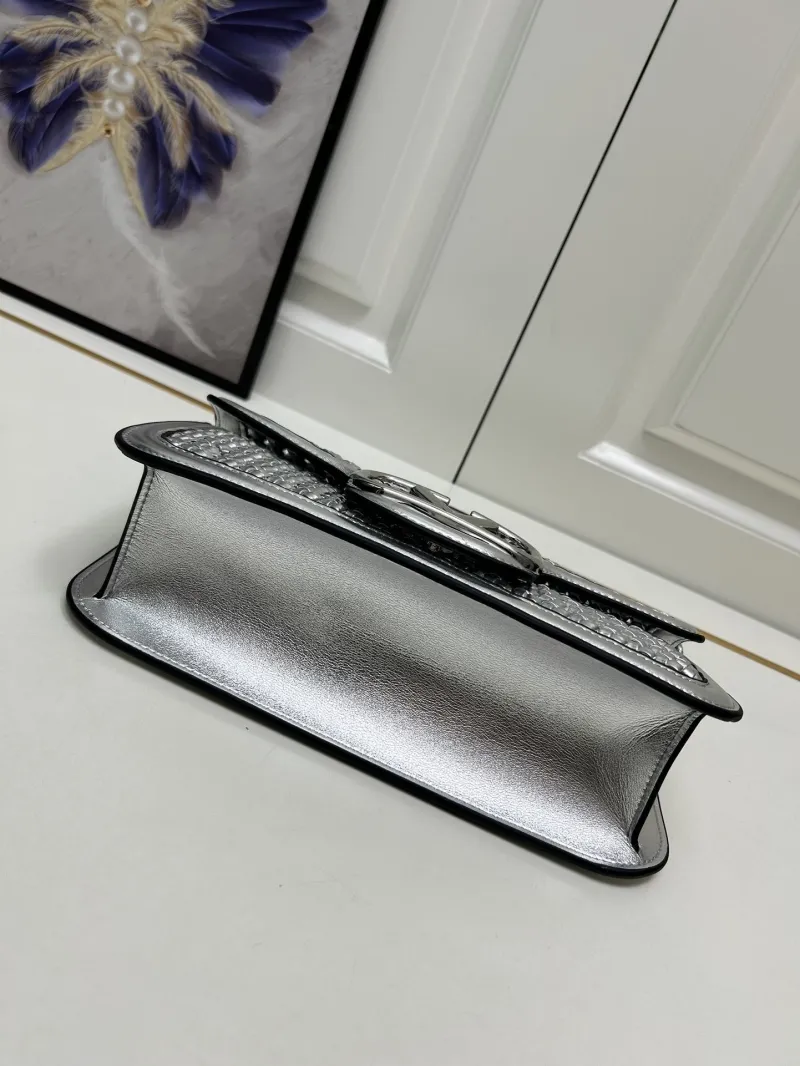 Valentino Silver Woven Shoulder Bag 9889 - Image 7