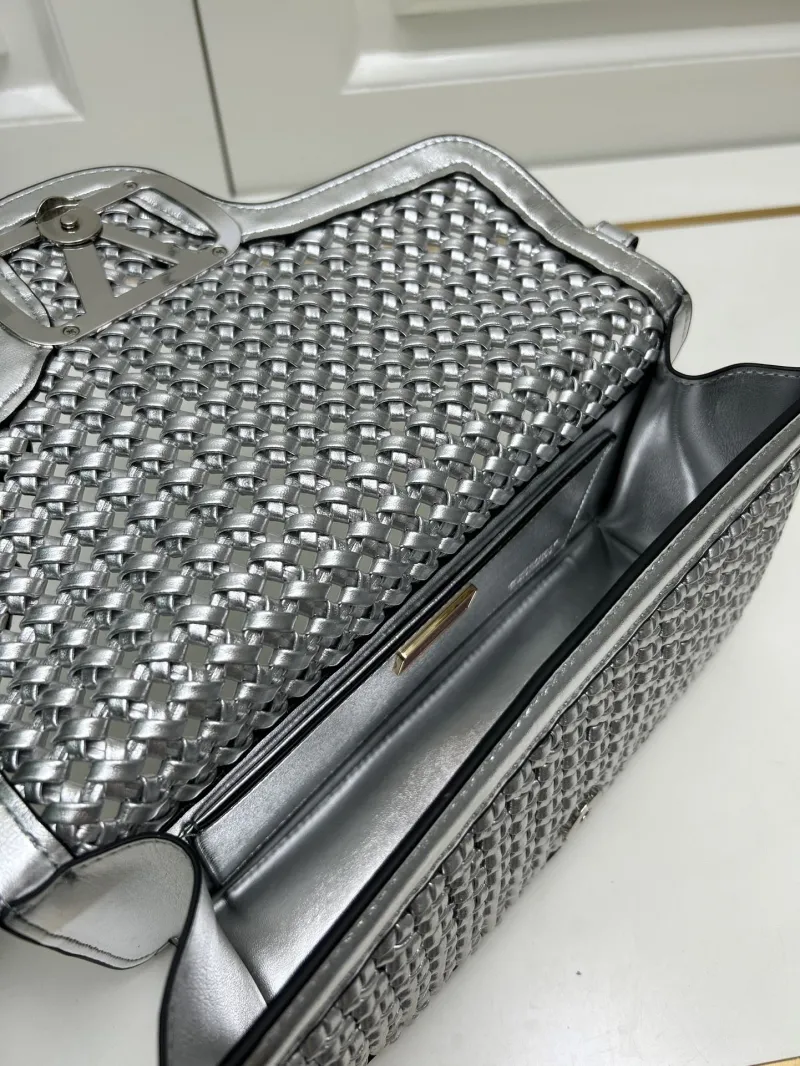 Valentino Silver Woven Shoulder Bag 9889 - Image 8