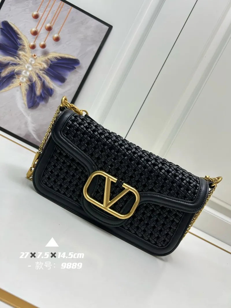 Valentino Pink Woven Chain Shoulder Bag 9889 - Image 3