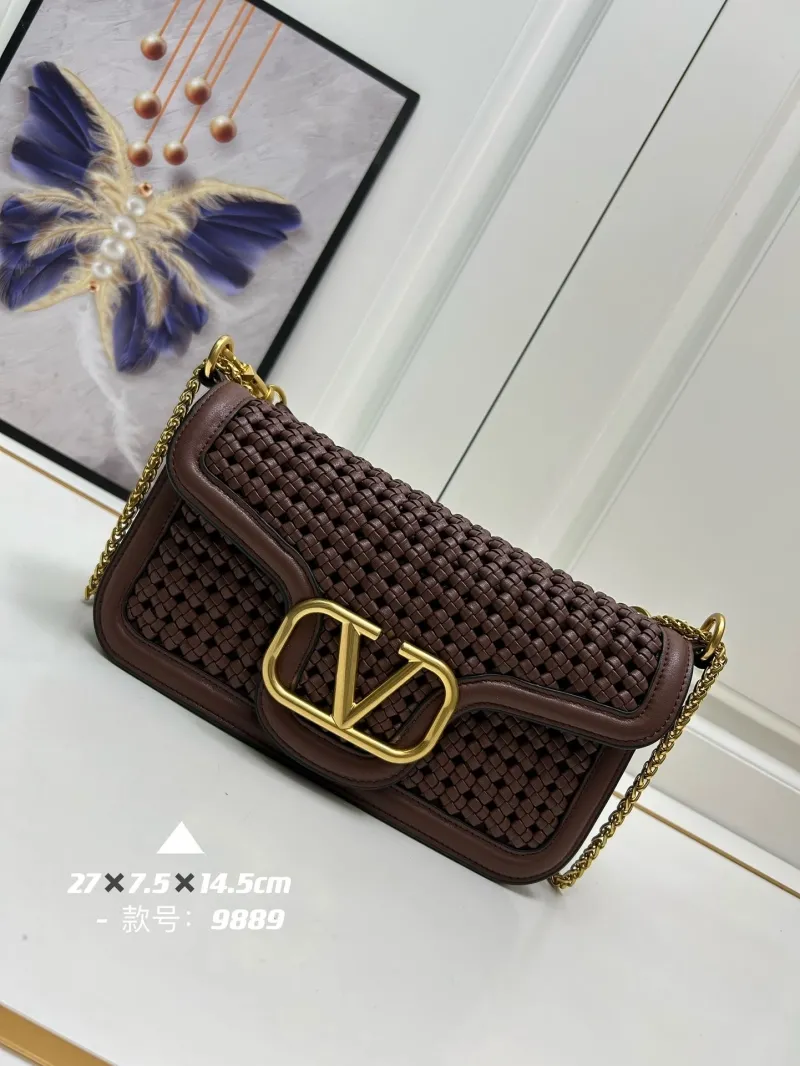 Valentino Pink Woven Chain Shoulder Bag 9889 - Image 4