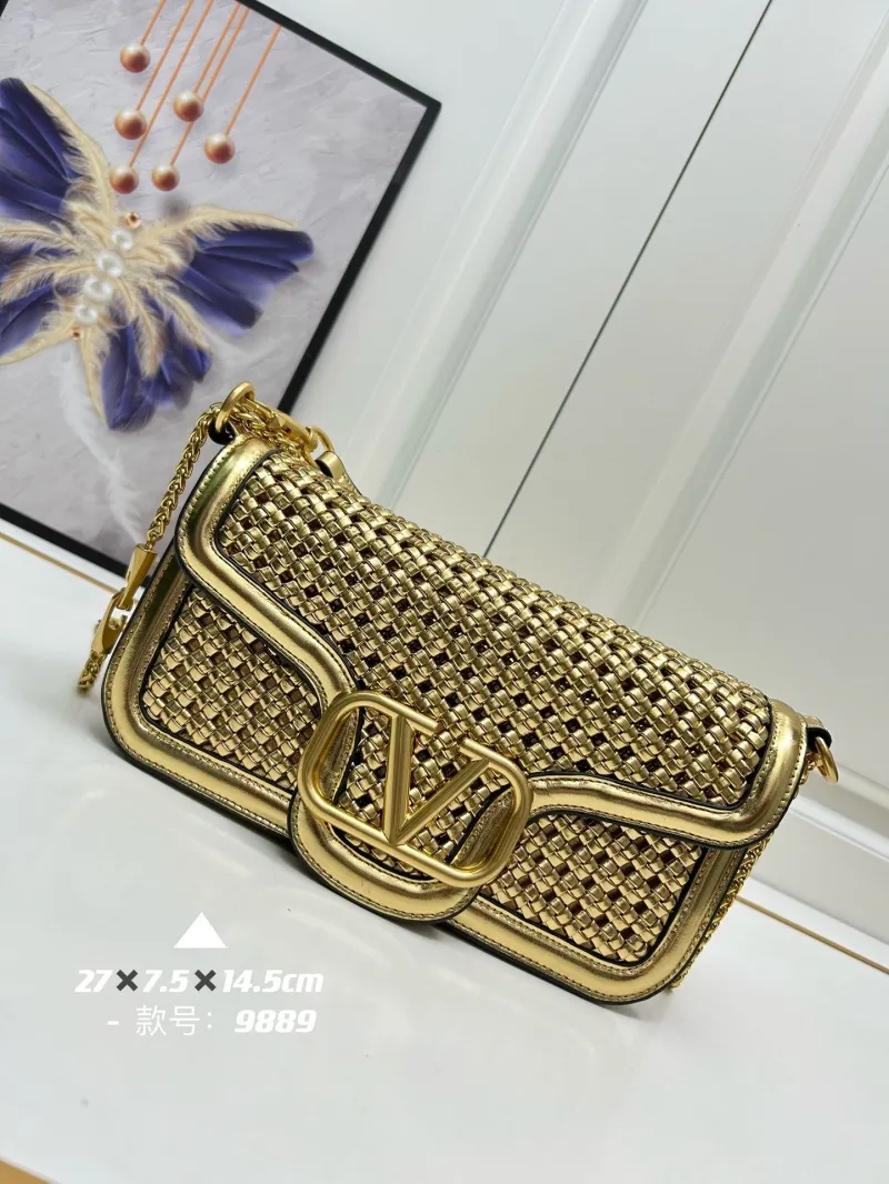 Valentino Pink Woven Chain Shoulder Bag 9889 - Image 5