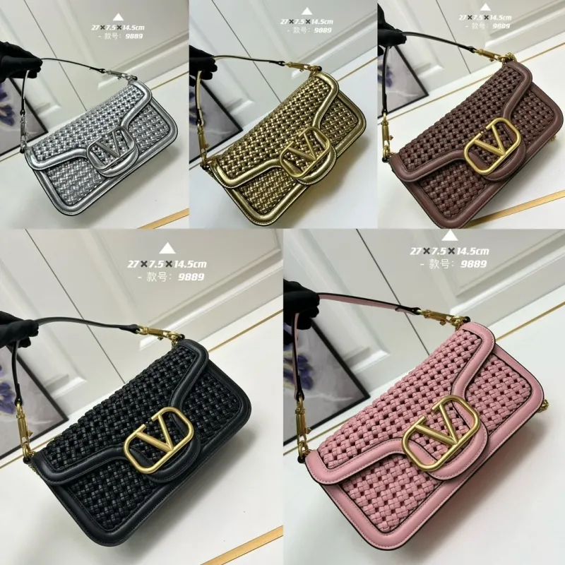 Valentino Pink Woven Chain Shoulder Bag 9889 - Image 7