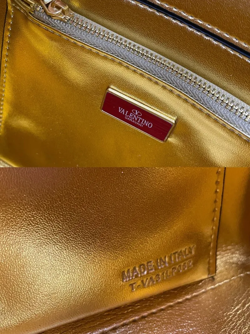 Valentino Gold Black Woven Handbag 22cm Model 9861 - Image 9
