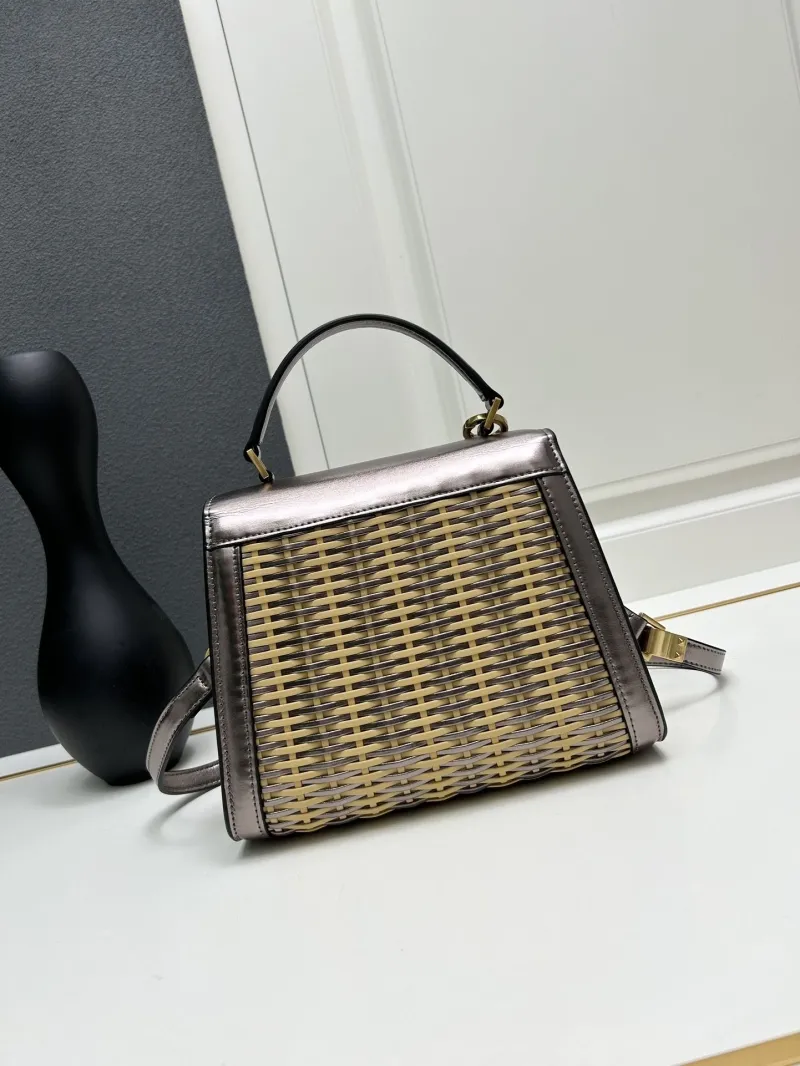 Valentino Metallic Woven Handbag 9890 - Image 3