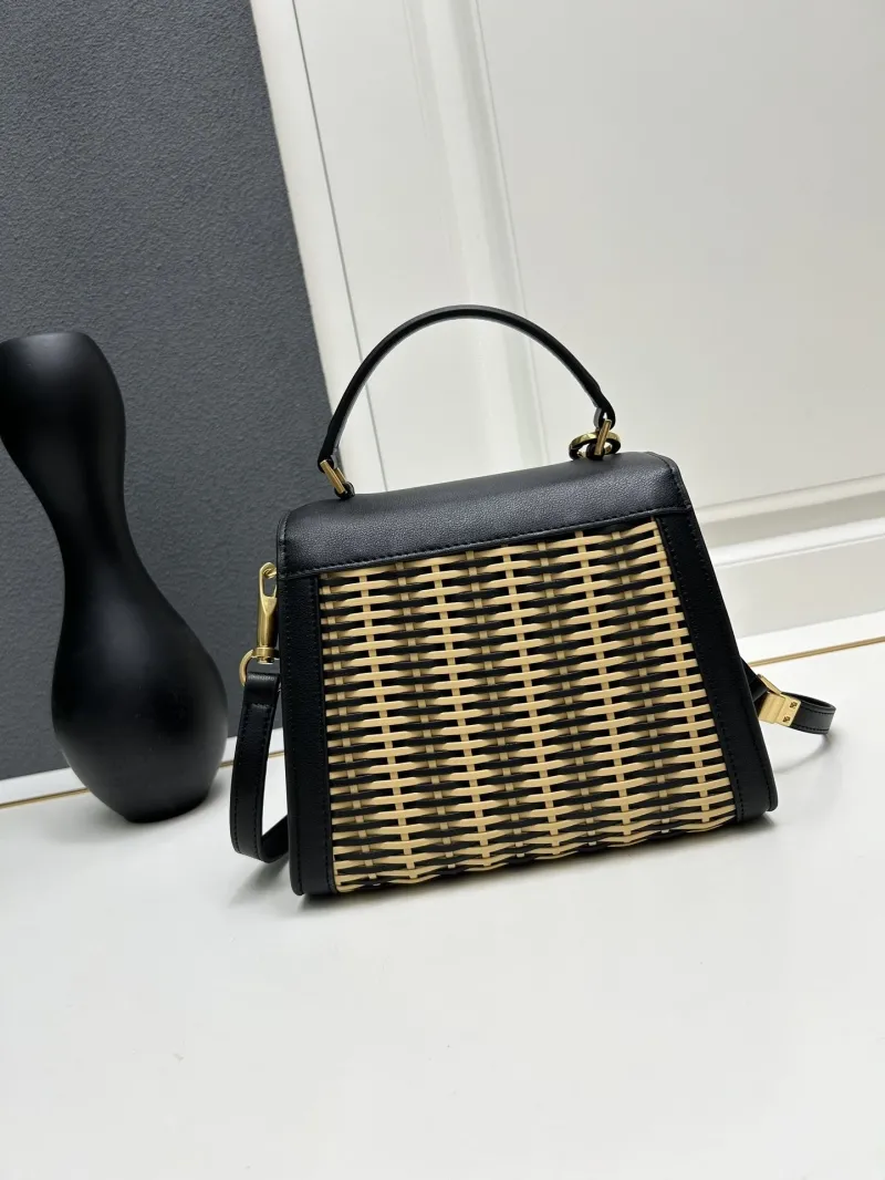 Valentino Black Woven Leather Handbag 9890 - Image 3