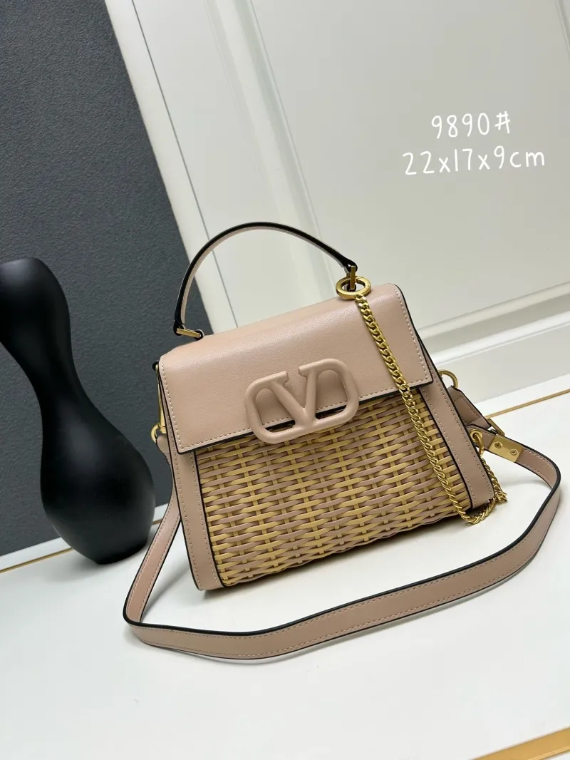 Valentino Woven Leather Top Handle Handbag 9890 - Image 3