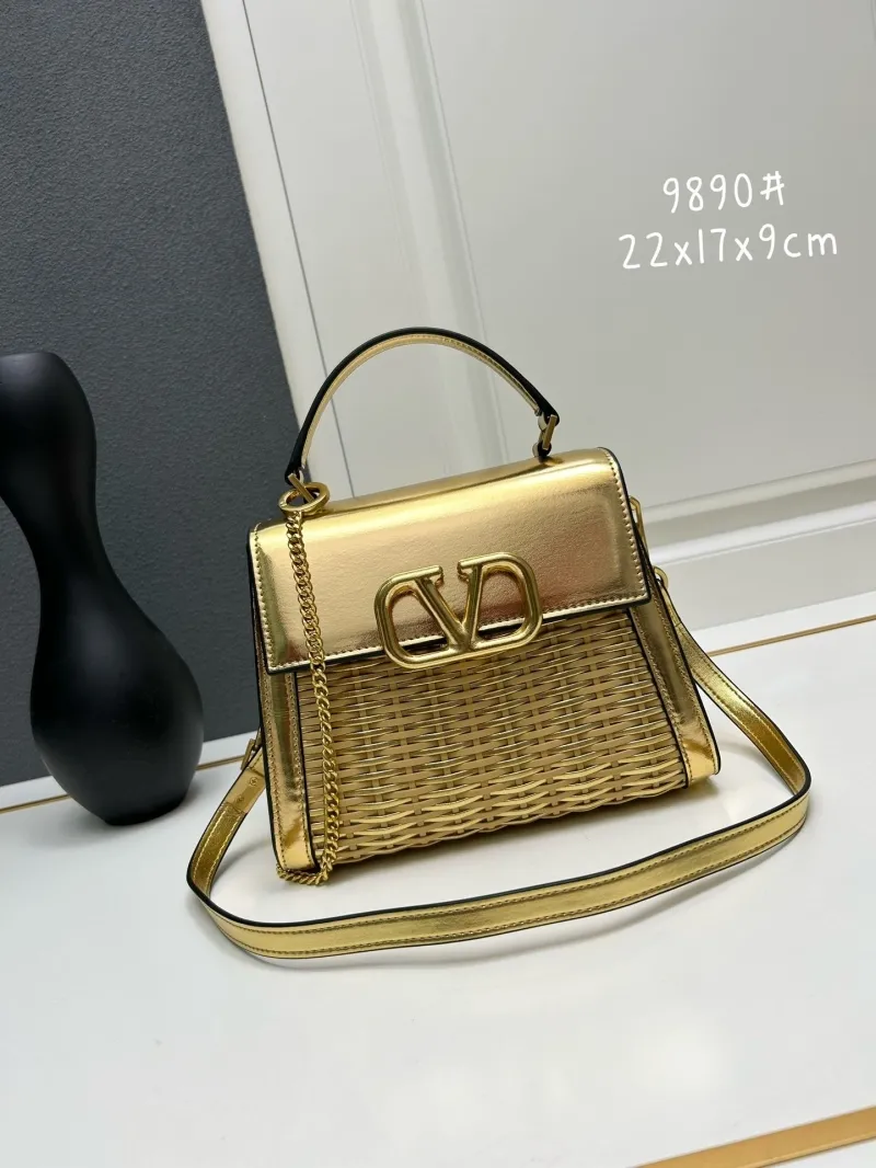 Valentino Woven Leather Top Handle Handbag 9890 - Image 6