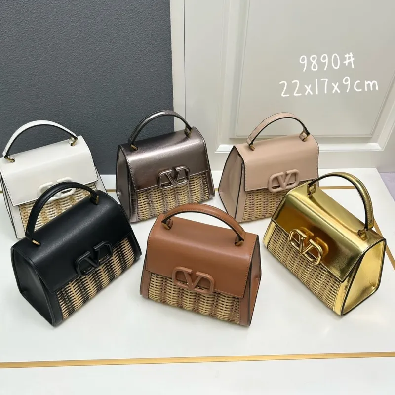 Valentino Woven Leather Top Handle Handbag 9890 - Image 7