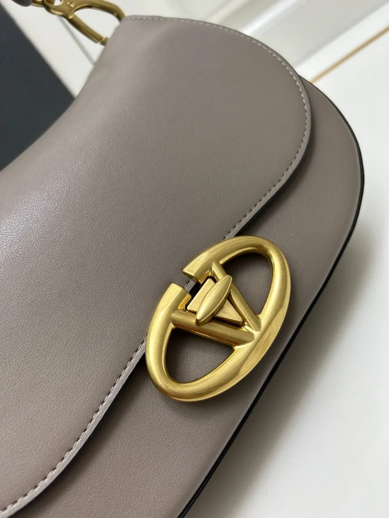 Valentino Gray Leather Shoulder Bag 5031 - Image 4