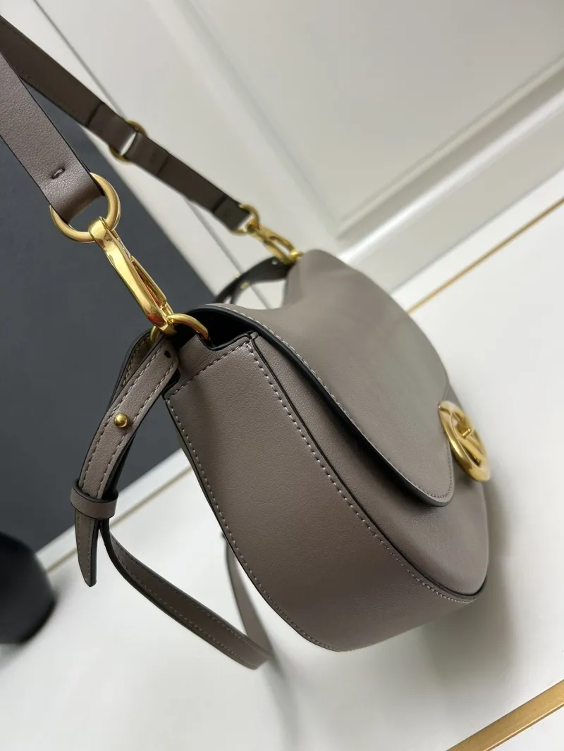Valentino Gray Leather Shoulder Bag 5031 - Image 5