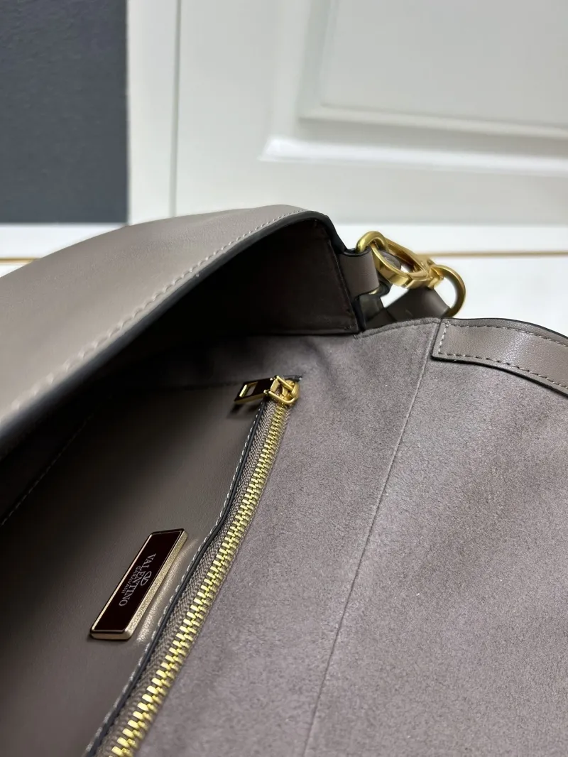 Valentino Gray Leather Shoulder Bag 5031 - Image 9