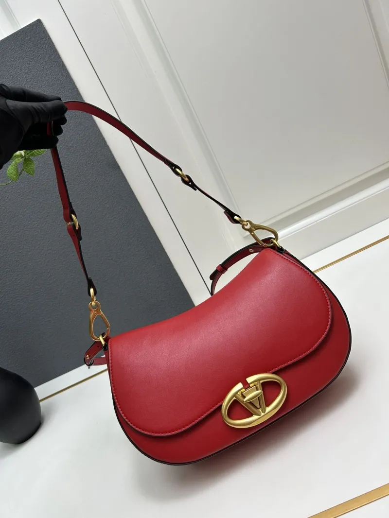 Valentino Red Leather Shoulder Bag Model 5031 - Image 3
