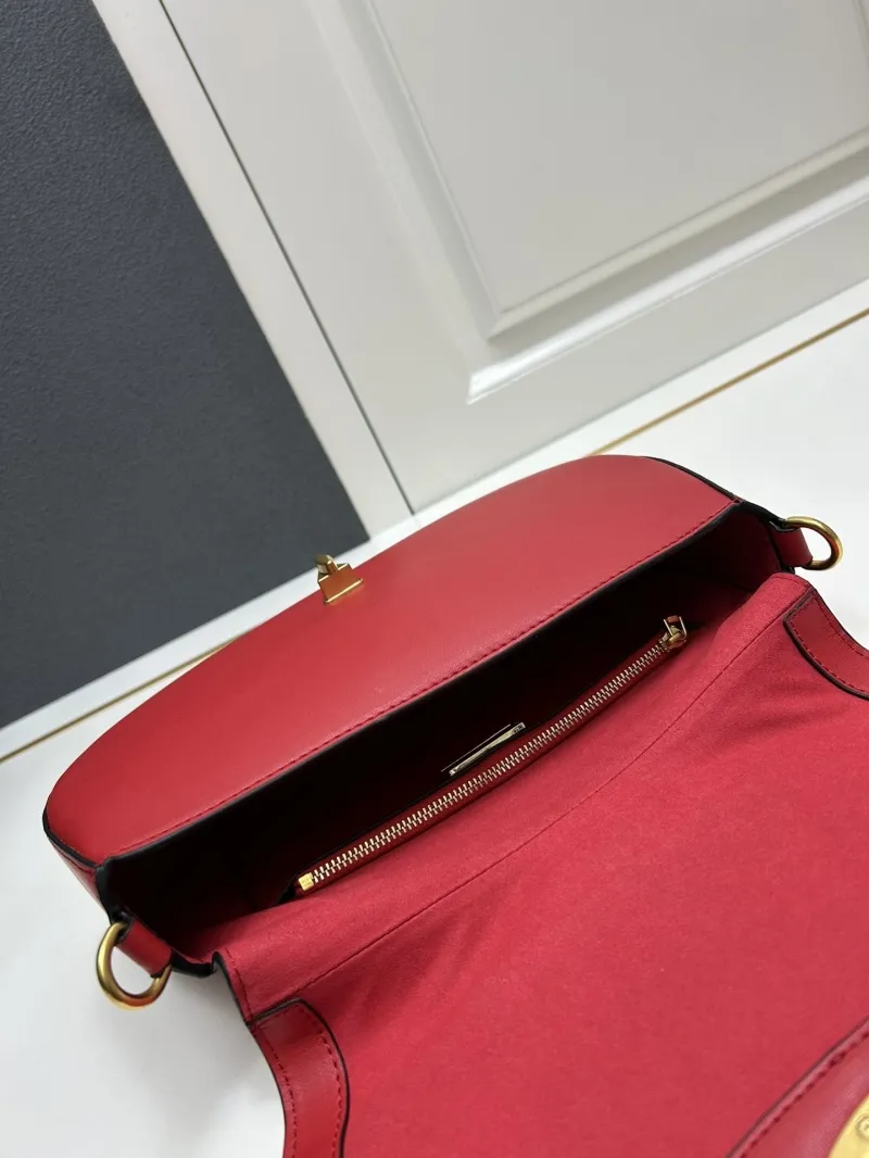 Valentino Red Leather Shoulder Bag Model 5031 - Image 8
