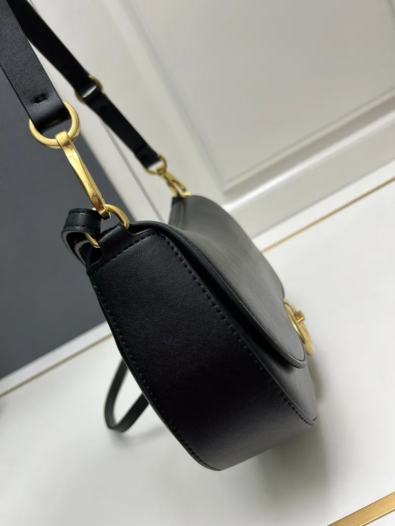 Valentino 5031 Black Leather Shoulder Bag - Image 6