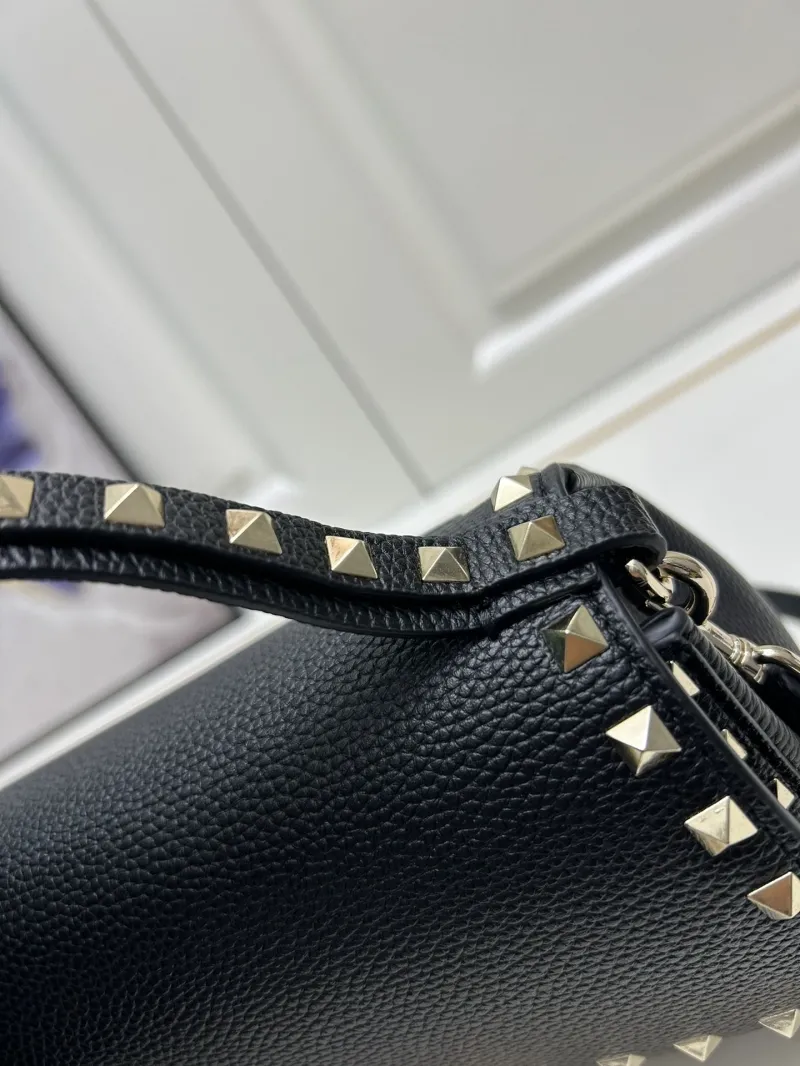Valentino Black Studded Leather Handbag 9892 - Image 6
