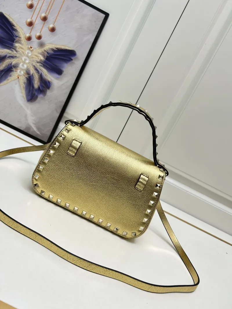 Valentino Gold Studded Crossbody Handbag 9892 - Image 3