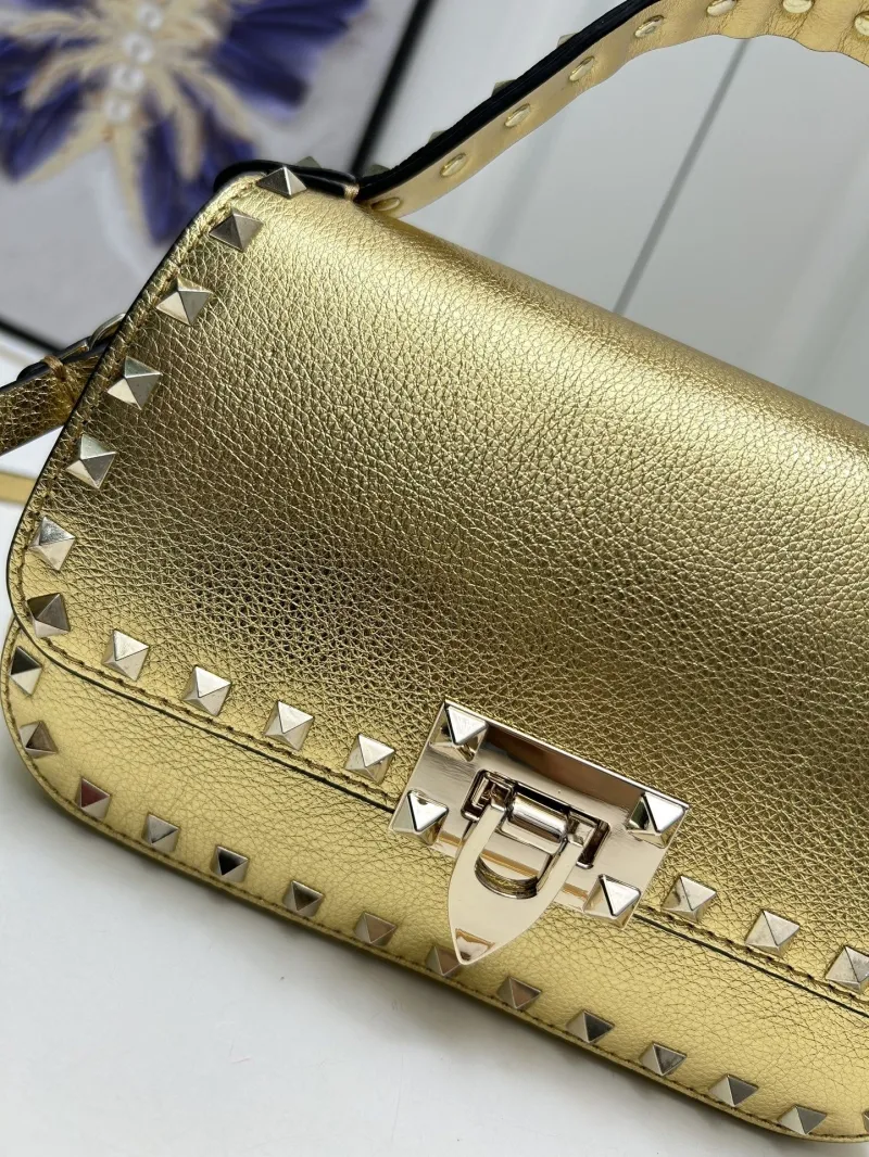 Valentino Gold Studded Crossbody Handbag 9892 - Image 4