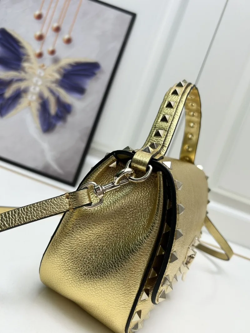 Valentino Gold Studded Crossbody Handbag 9892 - Image 5